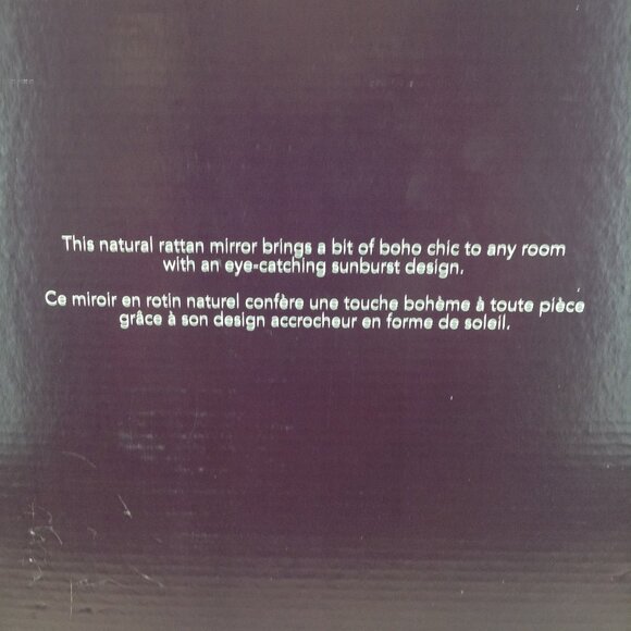 Rattan Sunburst Mirror New in Box 40cm x 2cm Boho Decor - Picture 15 of 16